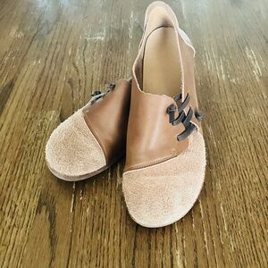 Dwarves Shoes Nubuck Leather Women’s Loafers Casual Slip On Shoes Flats, Brown